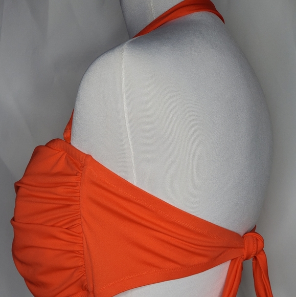 Vintage J Crew Halter Tie Coral Blakely Bikini Top - Picture 3 of 6